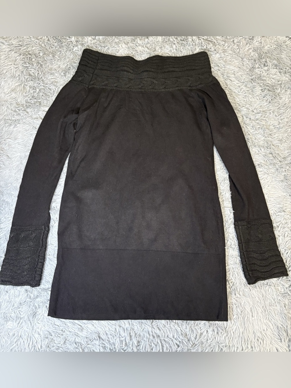 VENUS Black Long Sleeve Off The Shoulder Tunic Top Size Large
